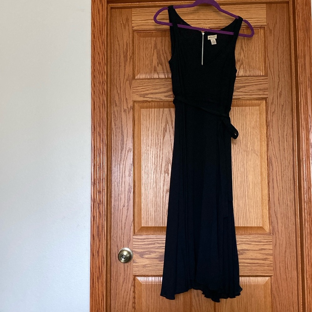 Black, flowy garden party dress